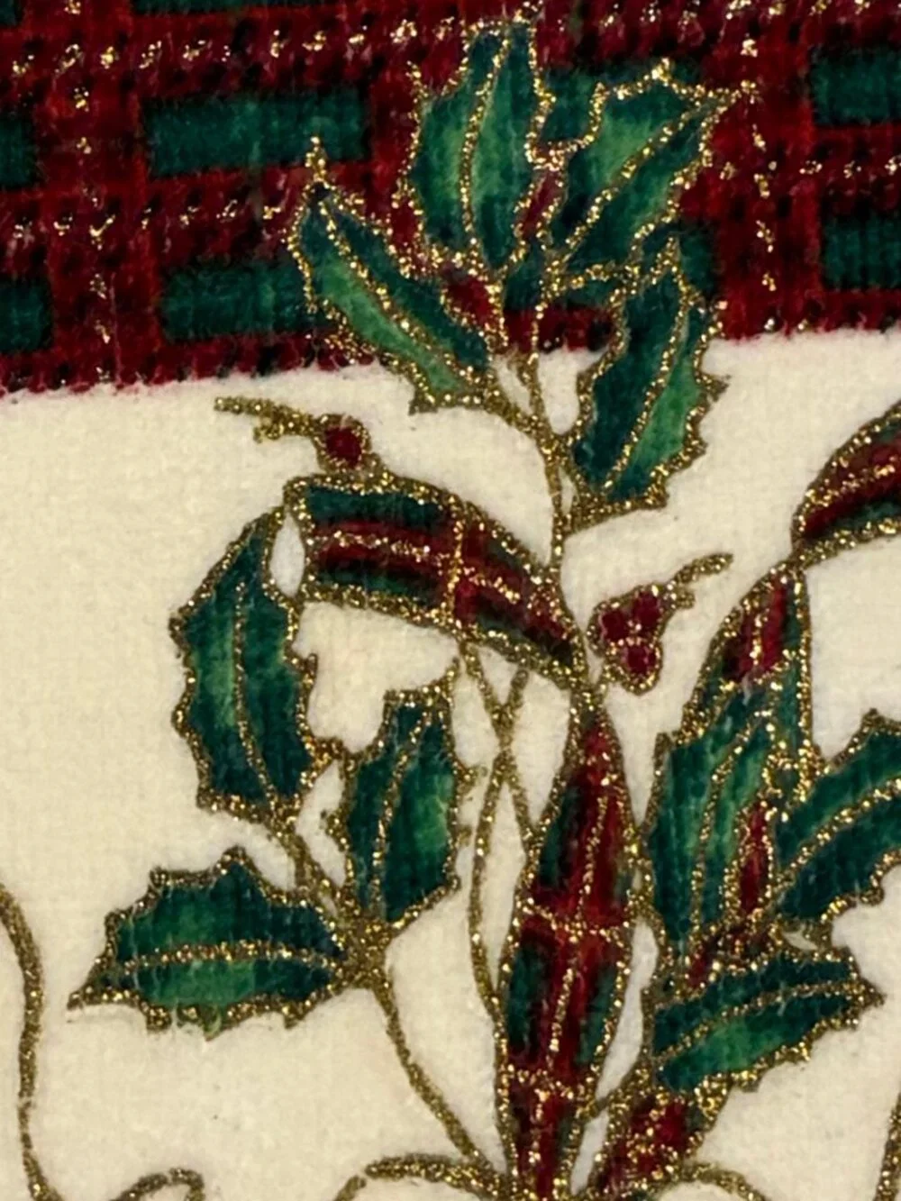 Lenox Christmas Holly Ribbon Towel Set 2 Bath 1 Hand Display Only EUC Holiday